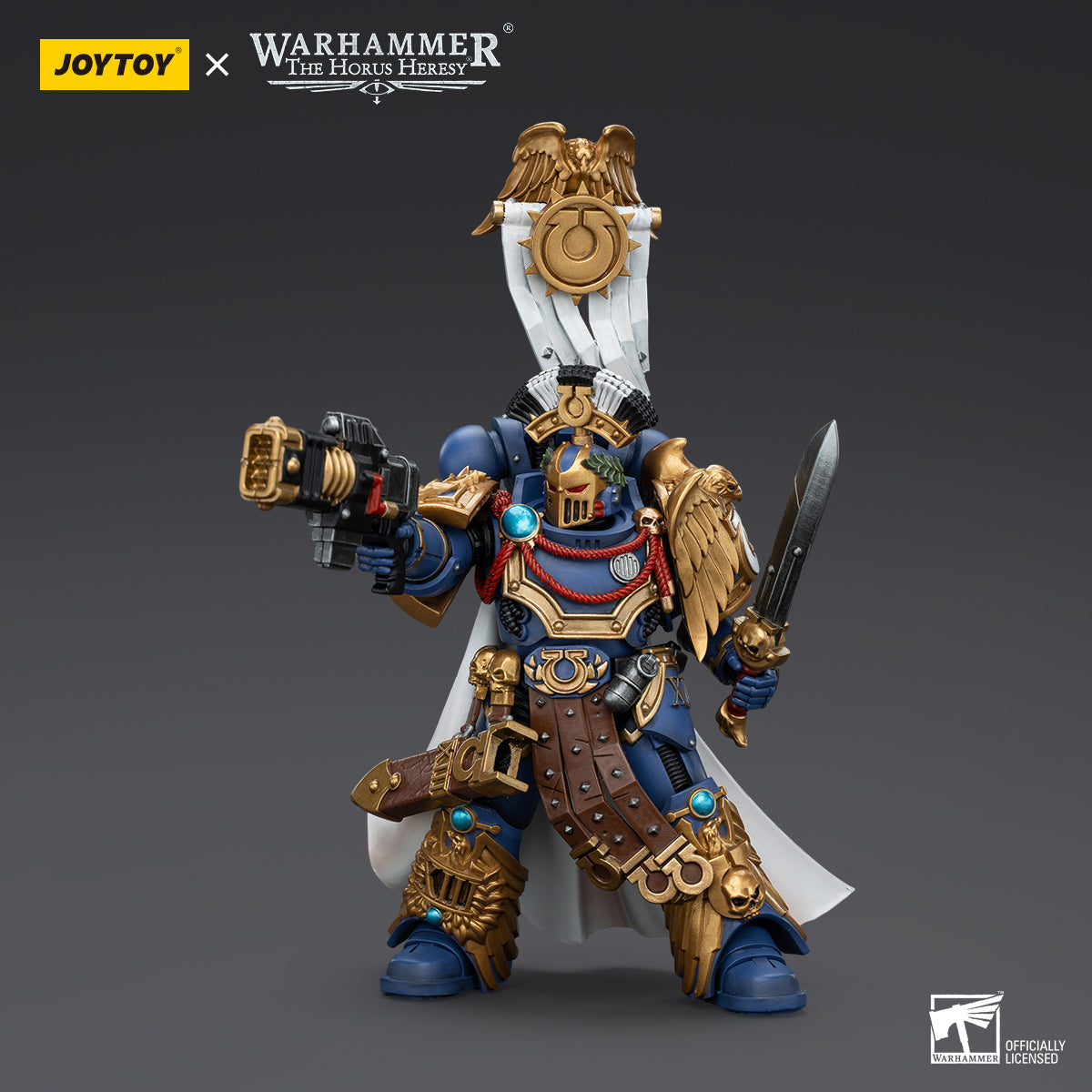 JOYTOY Warhammer The Horus Heresy - Ultramarines Legion Praetor with Power Sword and Volkite Serpenta