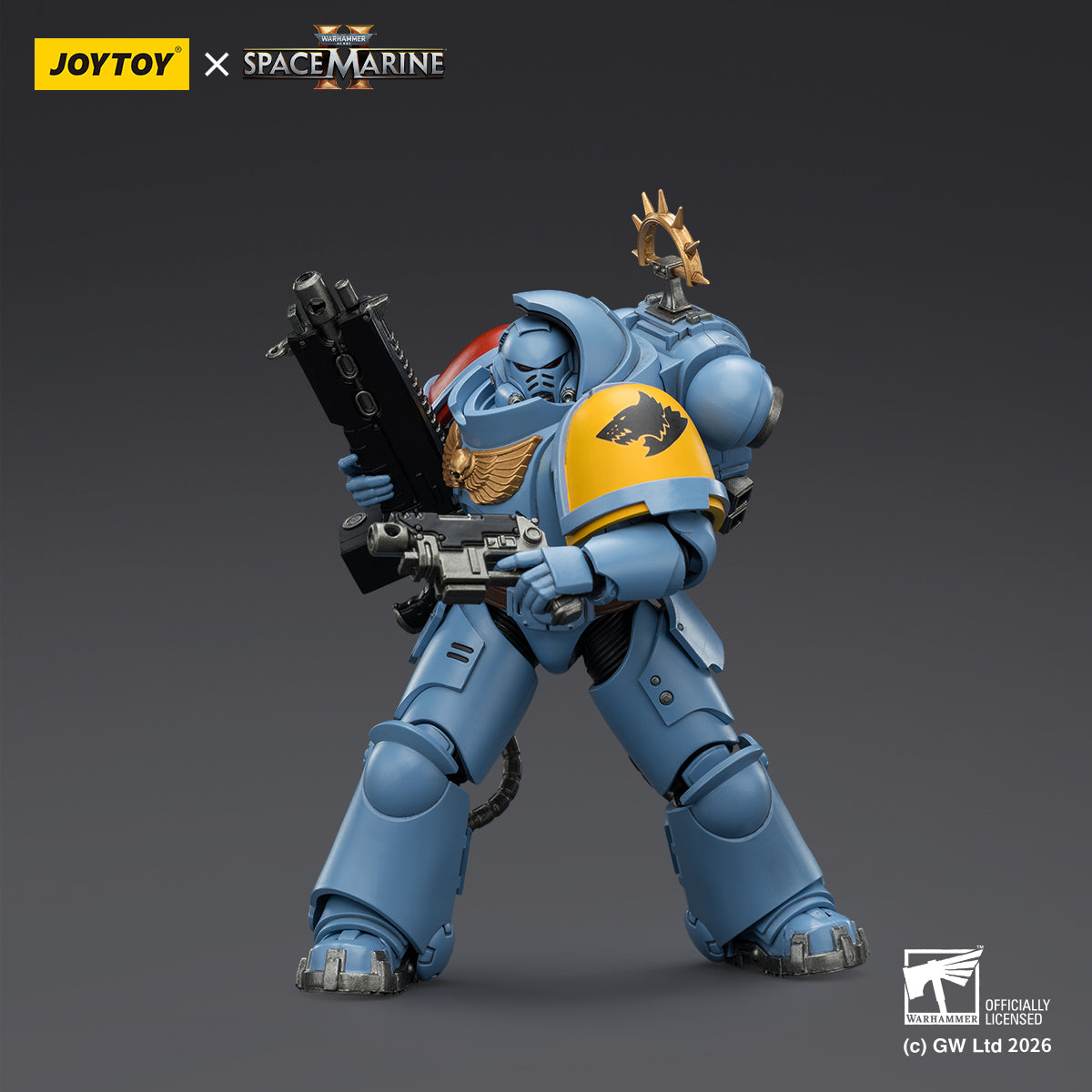 JoyToy Warhammer 40,000: Space Marine 2- Game Edition Space Wolves Heavy Intercessor with Heavy Bolt Rifle and Bolt Pistol