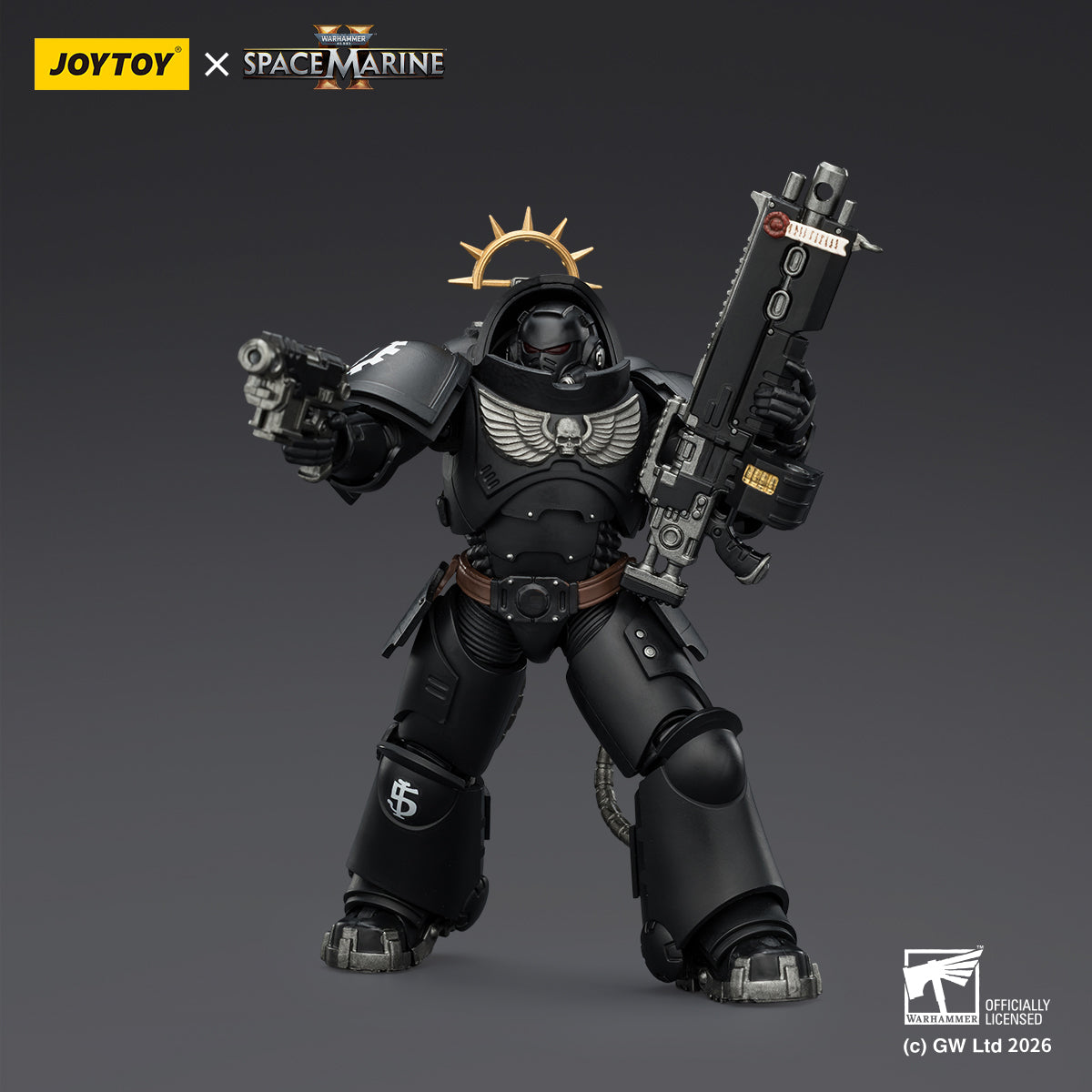 JoyToy Warhammer 40,000: Space Marine 2- Game Edition Iron Hands Heavy Intercessor with Heavy Bolt Rifle and Bolt Pistol