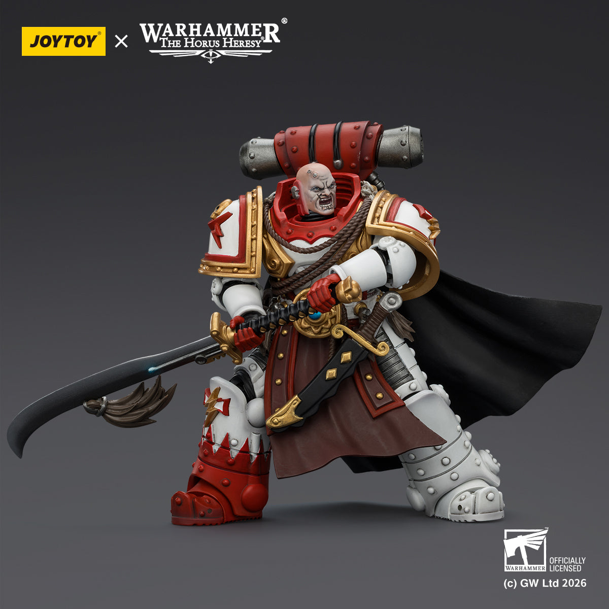 JOYTOY Warhammer The Horus Heresy - White Scars Hibou Khan, Seeker of Atonement, with powersword’‘The Breath of theStorm’