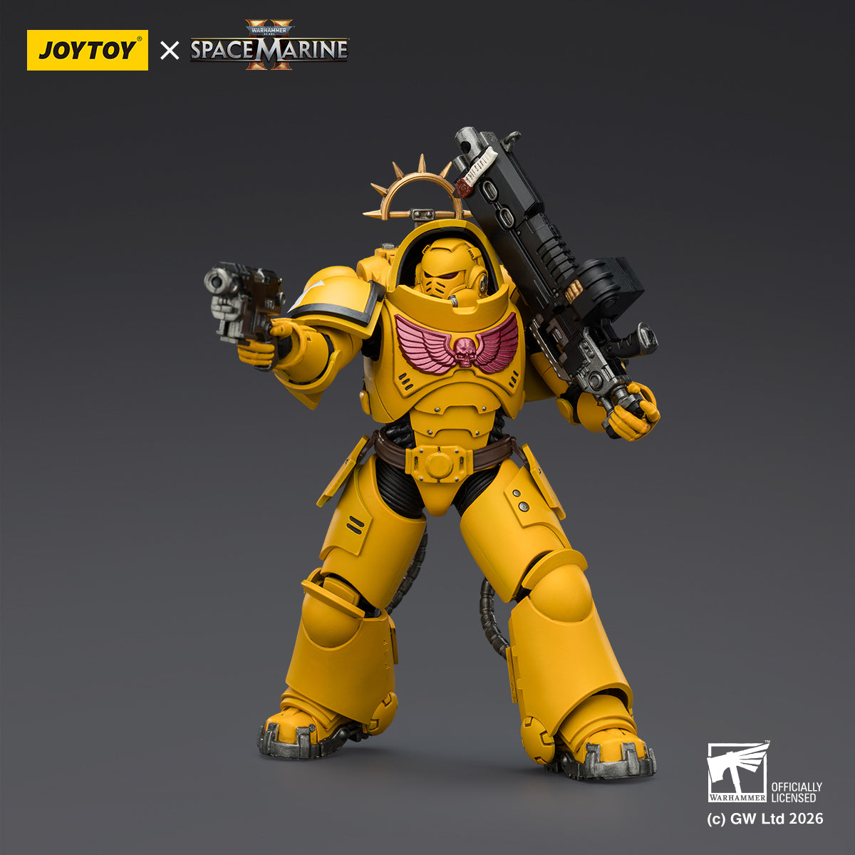 JoyToy Warhammer 40,000: Space Marine 2- Game Edition Imperial Fists Heavy Intercessor with Heavy Bolt Rifle and Bolt Pistol