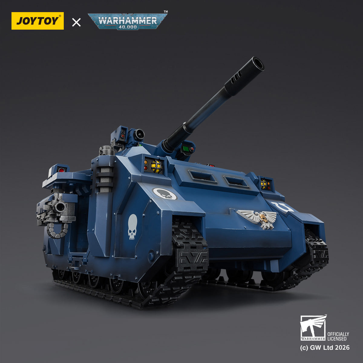 JOYTOY Warhammer 40,000 - Ultramarines Predator Destructor with turret-mounted autocannon and sponson-mounted heavy bolters