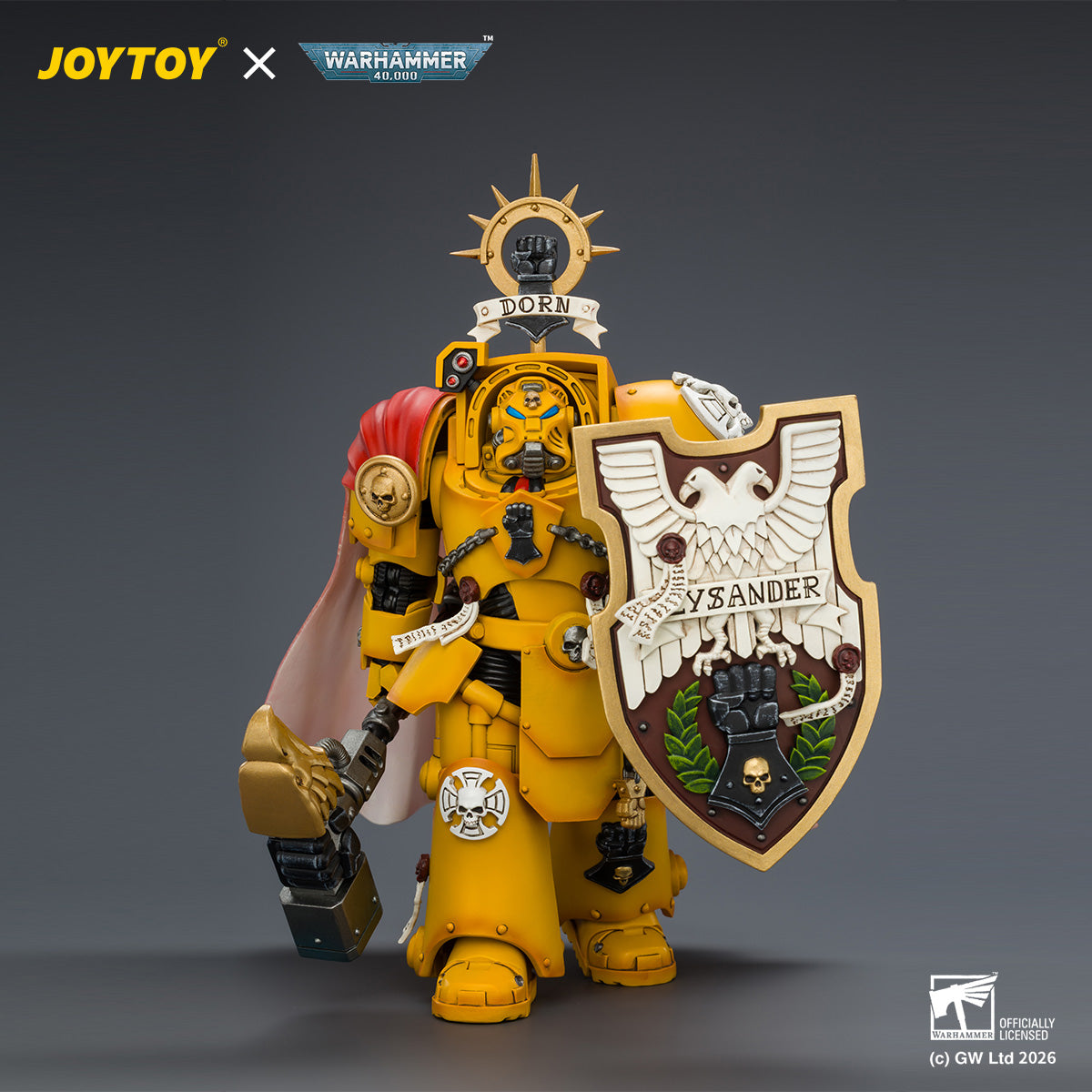 JOYTOY Warhammer 40,000 - Imperial Fists Darnath Lysander with Thunder Hammer and Storm Shield