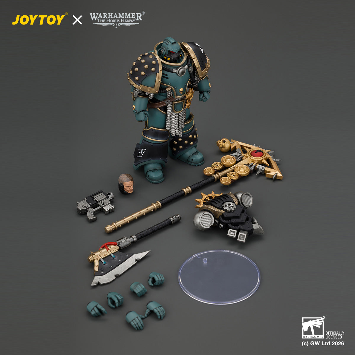 JOYTOY Warhammer The Horus Heresy - Sons of Horus Herald Consul with Icon of Allegiance, Bolt Pistol and Power Weapon