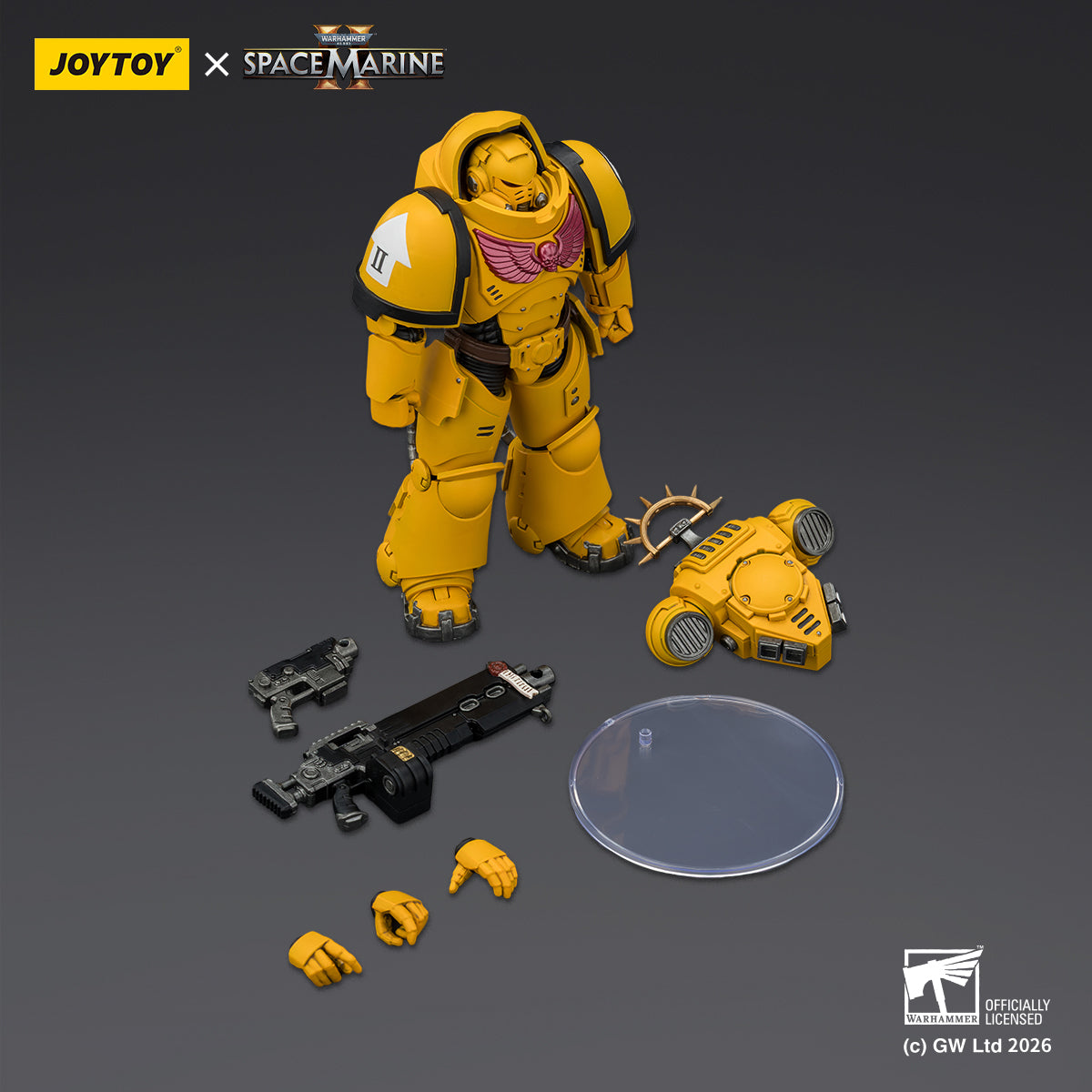 JoyToy Warhammer 40,000: Space Marine 2- Game Edition Imperial Fists Heavy Intercessor with Heavy Bolt Rifle and Bolt Pistol