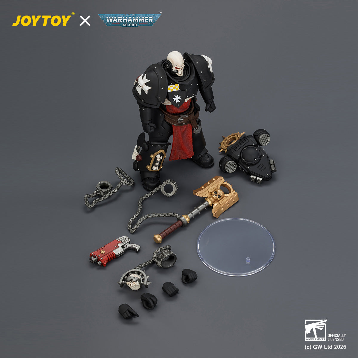 JOYTOY Warhammer 40,000 -  Black Templars Execrator 2 with Crozius Arcanum and Absolvor Bolt Pistol