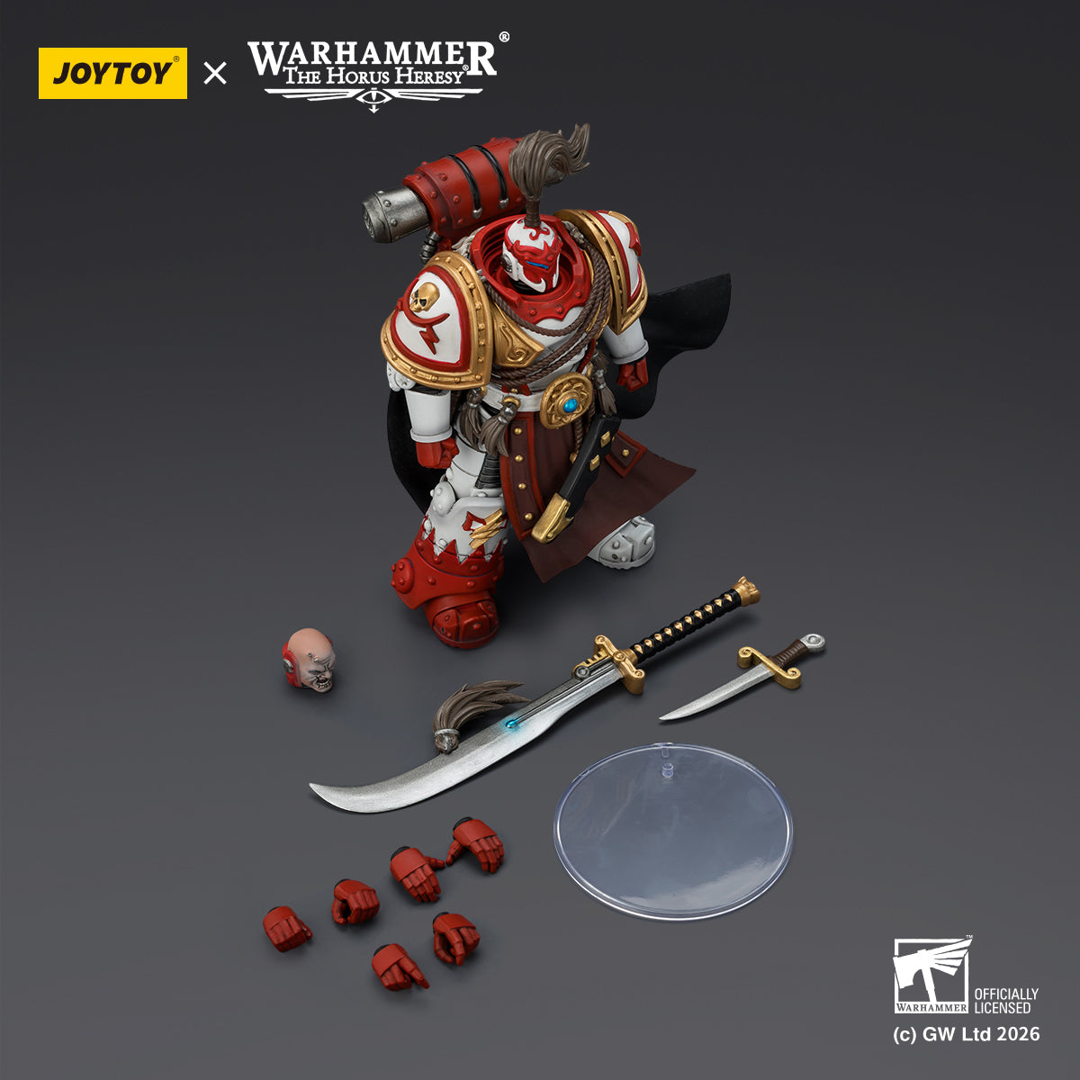 JOYTOY Warhammer The Horus Heresy - White Scars Hibou Khan, Seeker of Atonement, with powersword’‘The Breath of theStorm’