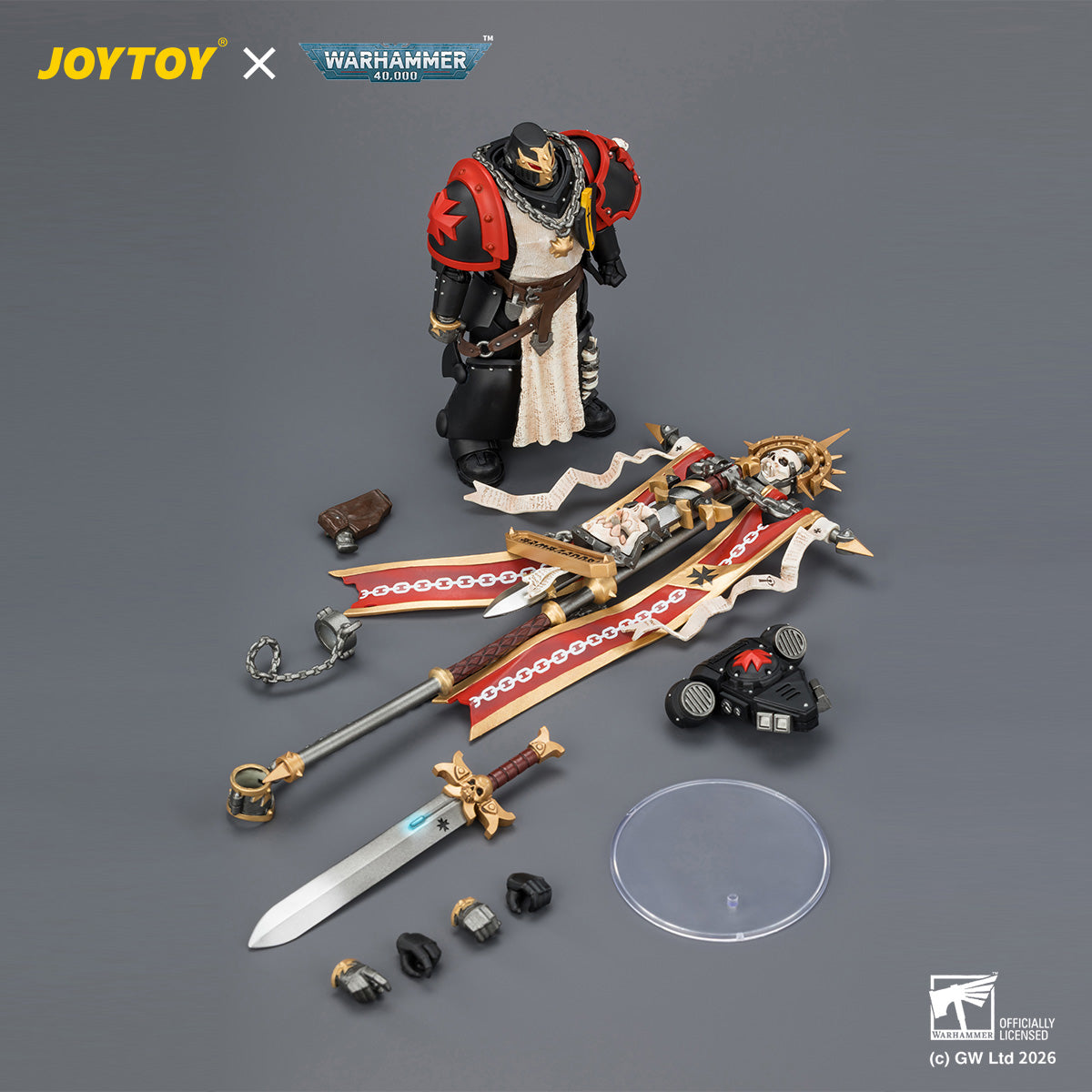 JOYTOY Warhammer 40,000 - Black Templars Crusader Ancient with Power Sword and Bolt Pistol