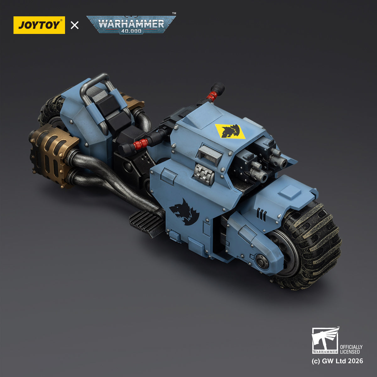 JOYTOY Warhammer 40,000 - Space Wolves Raider-pattern Combat Bike with twin-linked bolt rifles