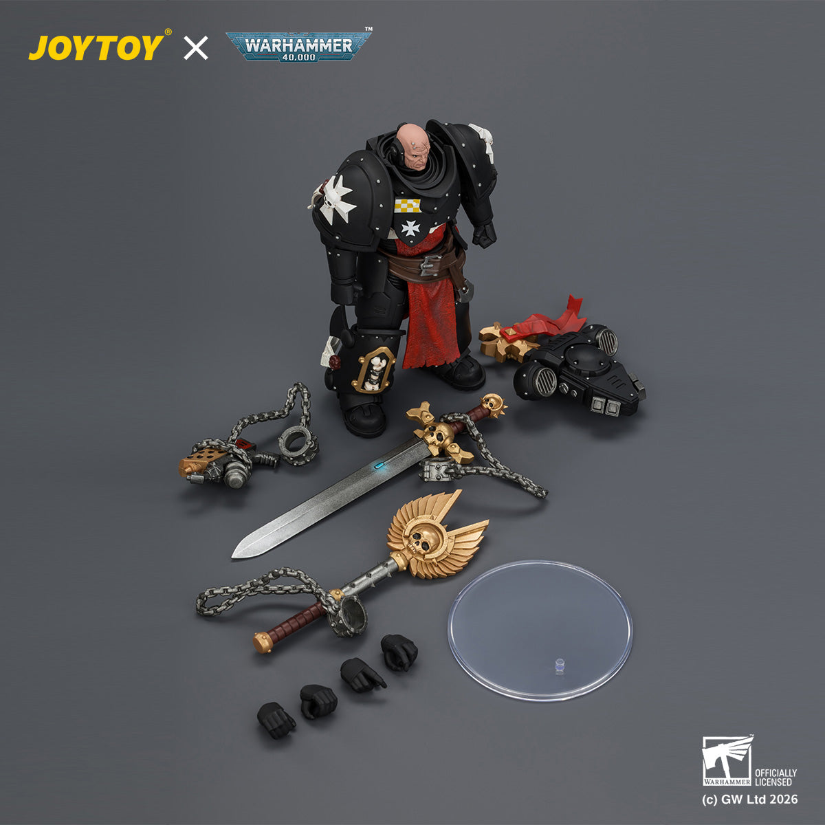 JOYTOY Warhammer 40,000 -  Black Templars Execrator 1 with Crozius Arcanum and Master-Crafted Power Weapon