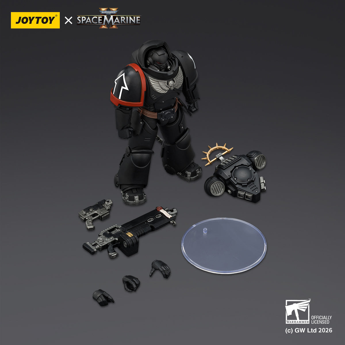 JoyToy Warhammer 40,000: Space Marine 2- Game Edition Raven Guard Heavy Intercessor with Heavy Bolt Rifle and Bolt Pistol