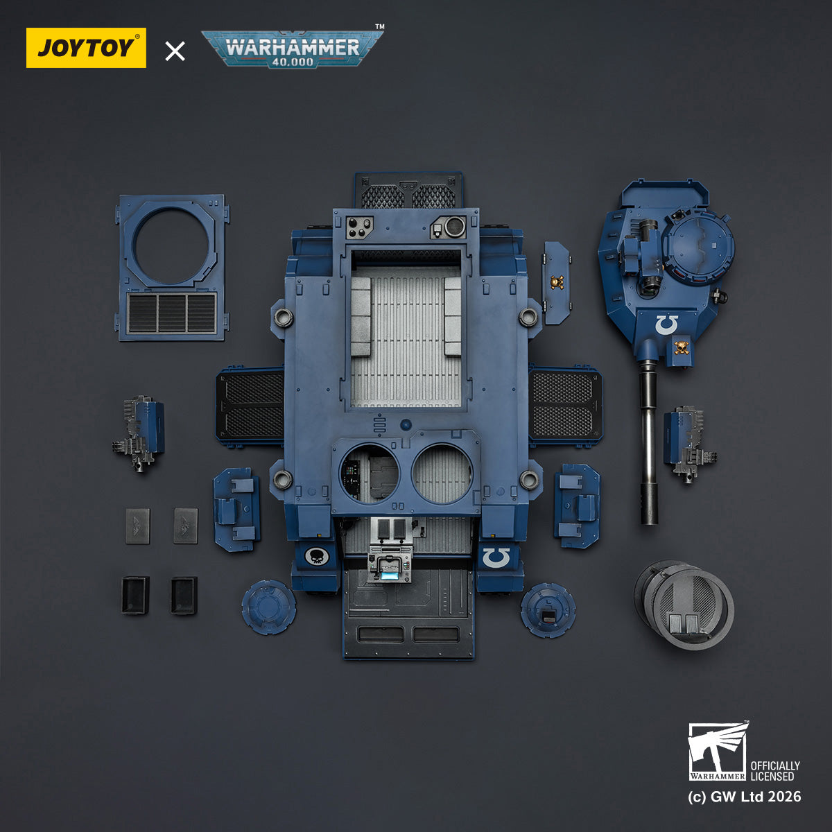 JOYTOY Warhammer 40,000 - Ultramarines Predator Destructor with turret-mounted autocannon and sponson-mounted heavy bolters