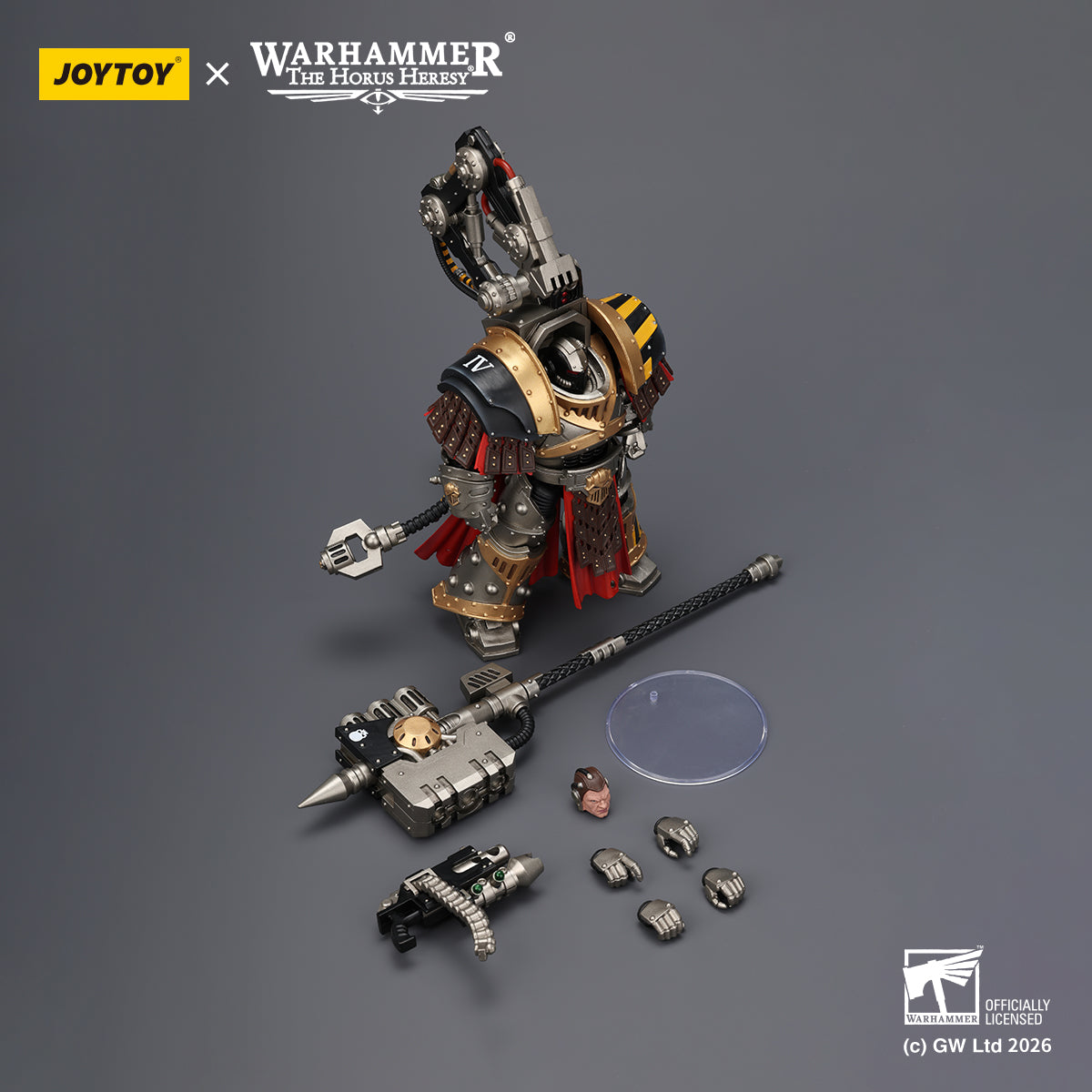 Iron Warriors Warsmith 1/18 scale action figure by JoyToy - Side and back view.