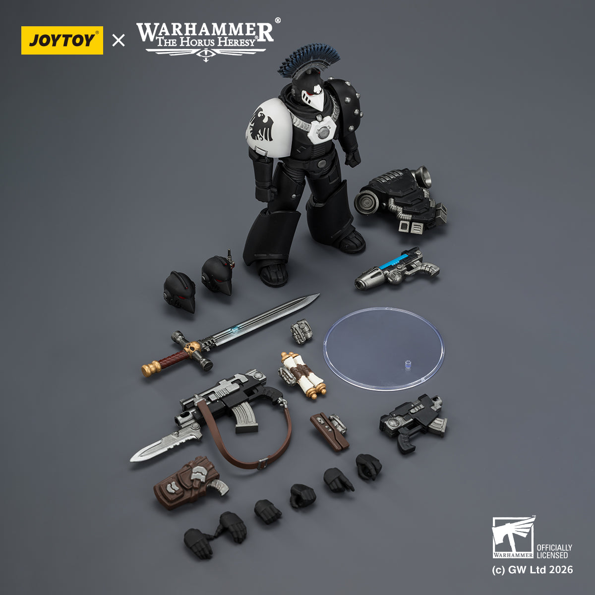 JOYTOY Warhammer The Horus Heresy - Raven Guard MkVI Tactical Sergeant with Power Sword, Bolter and Plasma Pistol