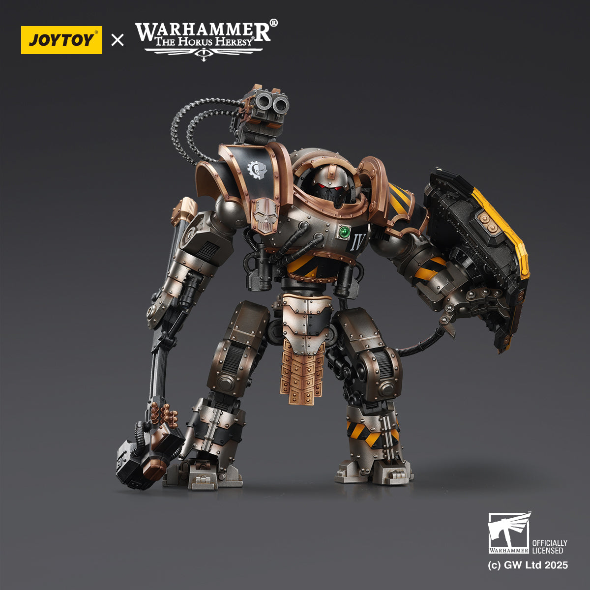 JOYTOY Warhammer The Horus Heresy - Iron Warriors Iron Circle Domitar-Ferrum Class Battle-automata  with Karceri Battle Shield and Graviton Crusher