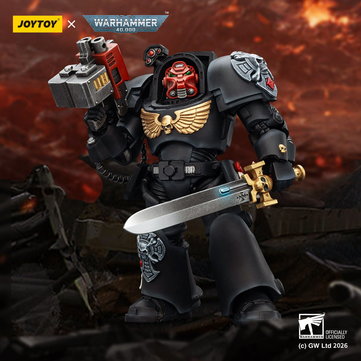 JOYTOY Warhammer 40,000 - Black Templars Terminator Squad (3-Man Unit)