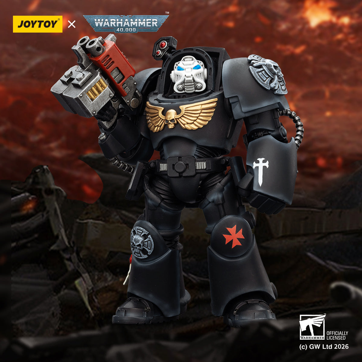 JOYTOY Warhammer 40,000 - Black Templars Terminator Squad (3-Man Unit)