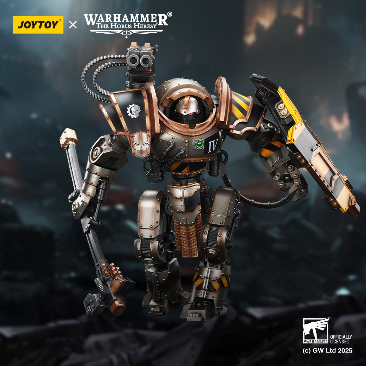 JOYTOY Warhammer The Horus Heresy - Iron Warriors Iron Circle Domitar-Ferrum Class Battle-automata  with Karceri Battle Shield and Graviton Crusher