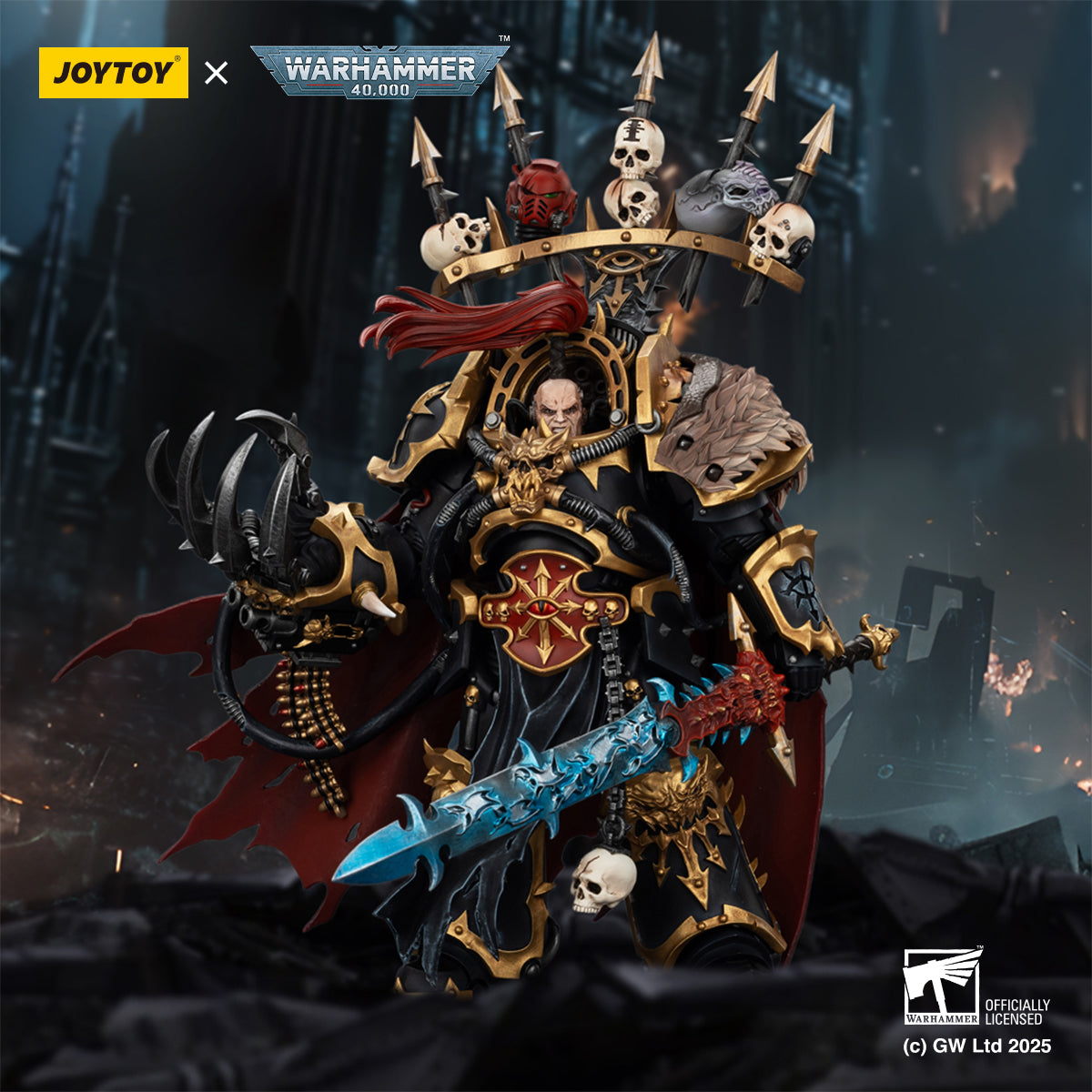 JOYTOY Warhammer 40,000 - Black Legion Abaddon the Despoiler with Drach'nyen and the Talon of Horus