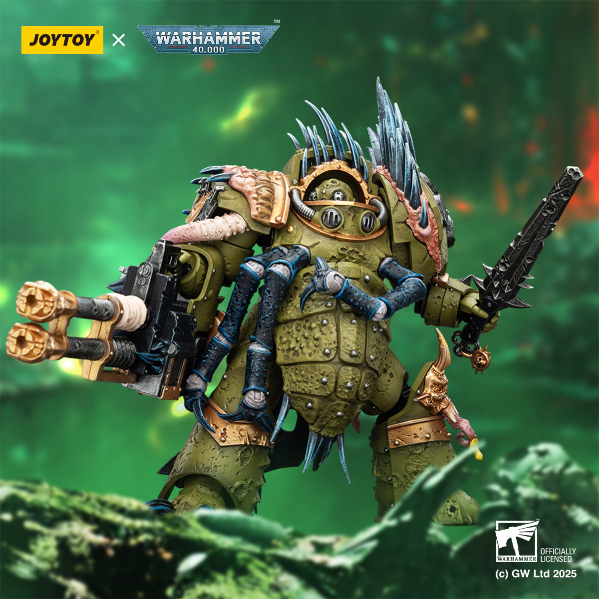 JOYTOY Warhammer 40,000 - Death Guard Blightlord Terminators & Plague Marine Icon Bearer Set
