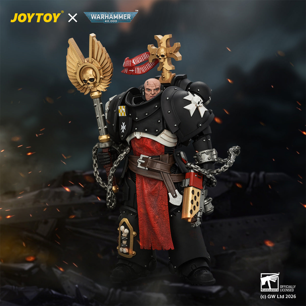 JOYTOY Warhammer 40,000 - Black Templars Execrator 1 with Crozius Arca