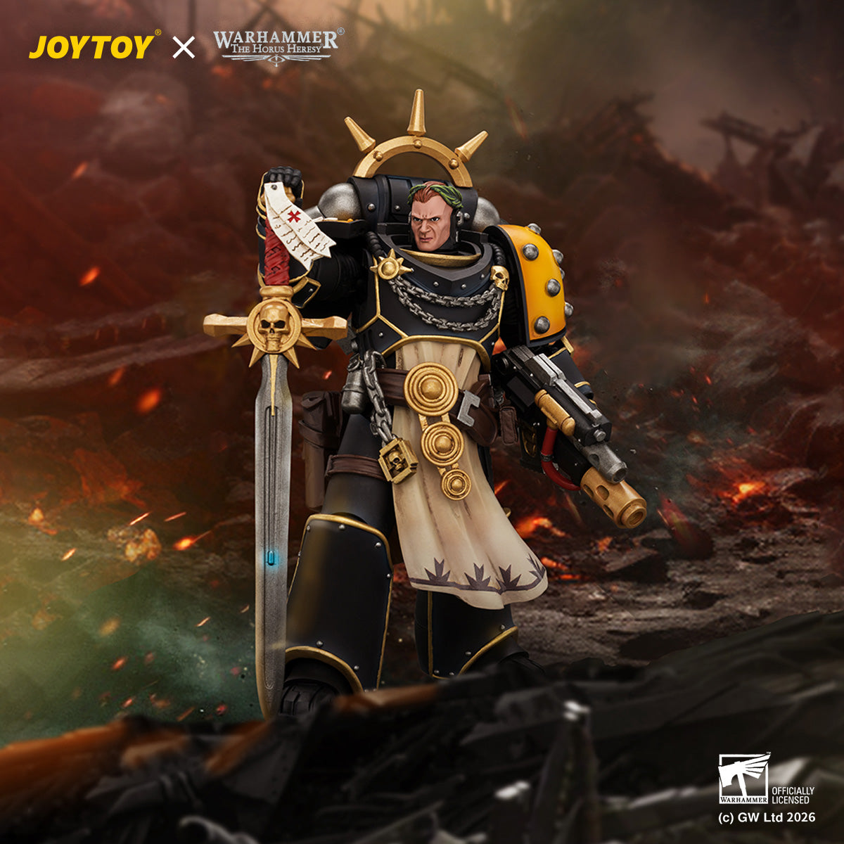 JOYTOY Warhammer The Horus Heresy Action Figure - Imperial Fists Champion Consul with Combi-Melta and Power Sword