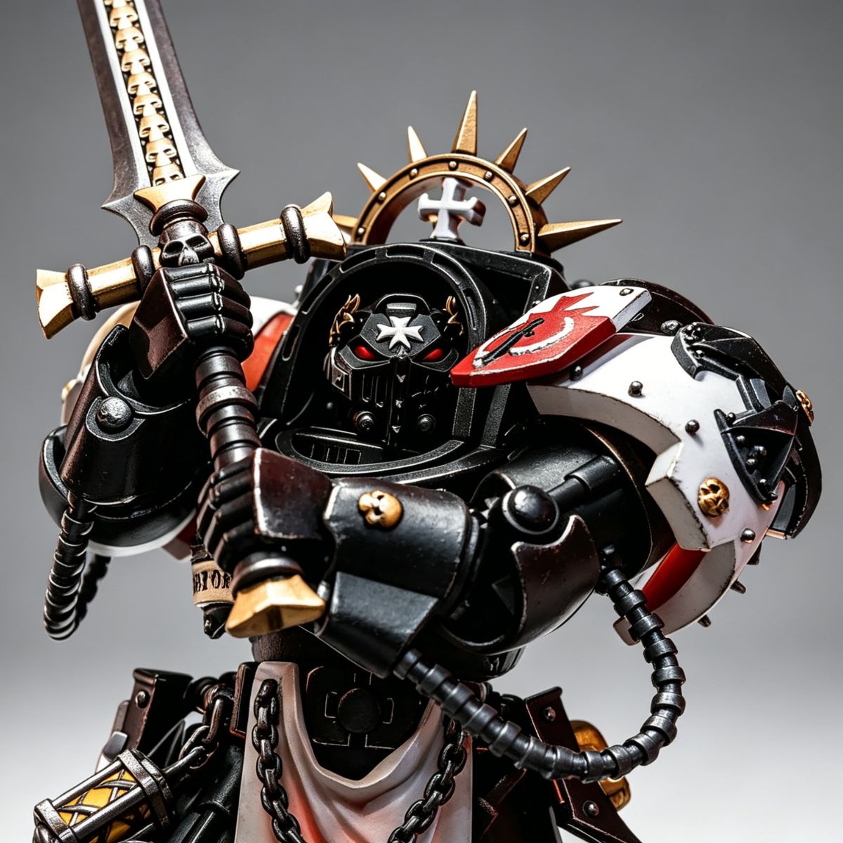 Iconic Black Sword close-up, Emperor's Champion Custom Terminator, **Warhammer** sword detail.