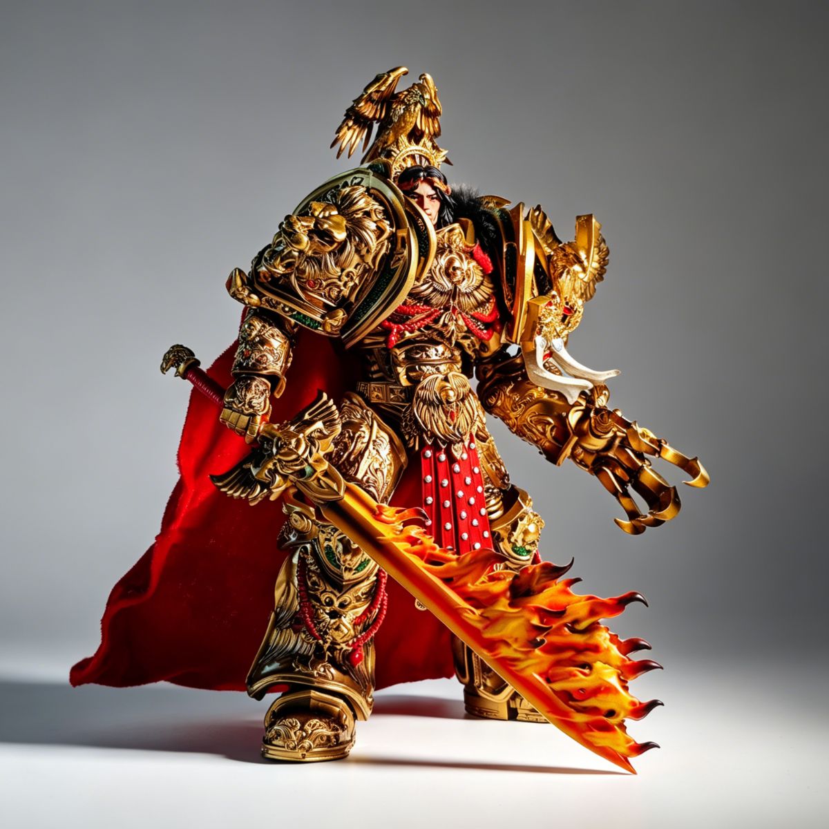 Detailed **Warhammer** Primarch Helmet Set close-up, multiple head options for custom display.