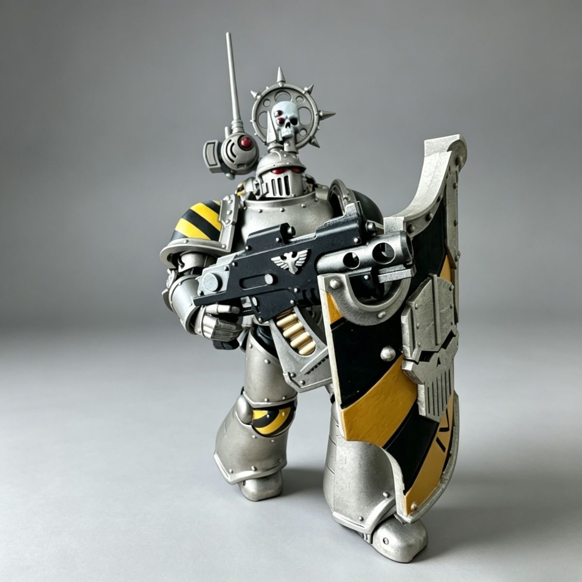 Iron Warriors Hazard Stripe Shield – Upgrade Part