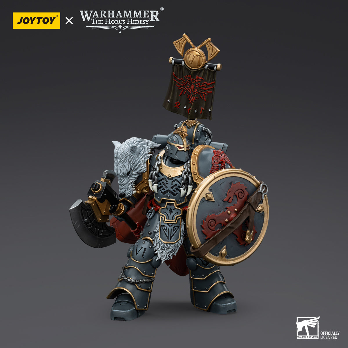 JOYTOY Warhammer The Horus Heresy - Space Wolves Legion Praetor with Power Axe and Combat Shield