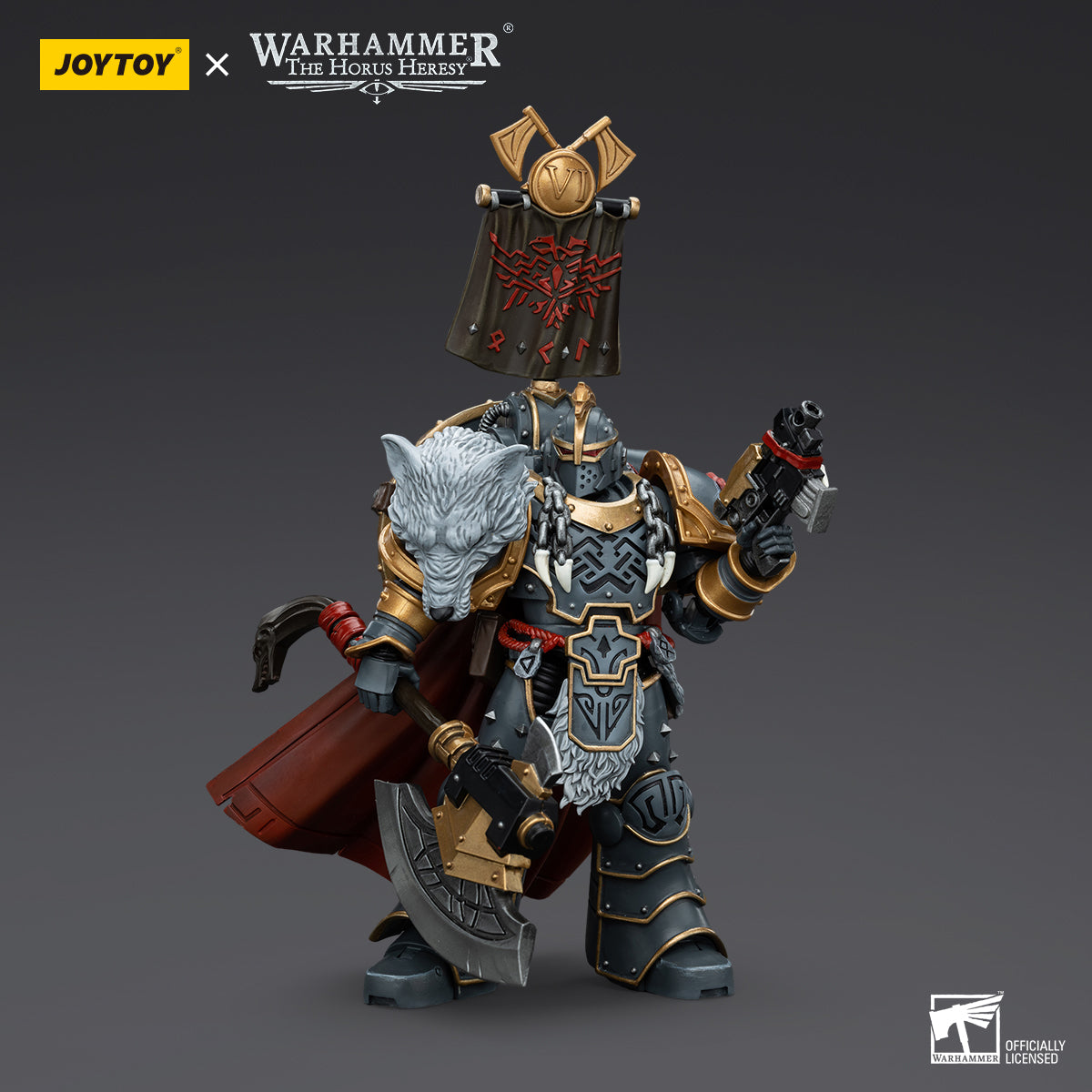 JOYTOY Warhammer The Horus Heresy - Space Wolves Legion Praetor with Power Axe and Combat Shield