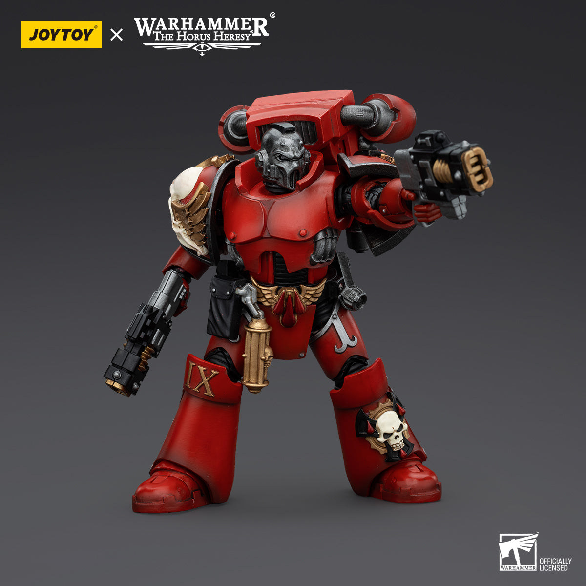 Blood Angels Erelim from Angel's Tears Squad in combat pose, holding Volkite Serpentas in action-ready stance.