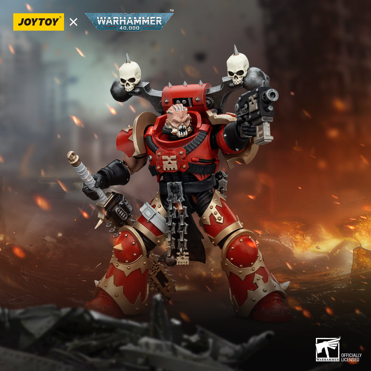 JOYTOY Warhammer 40,000 - World Eaters Legionary with Eviscerator Chainsword