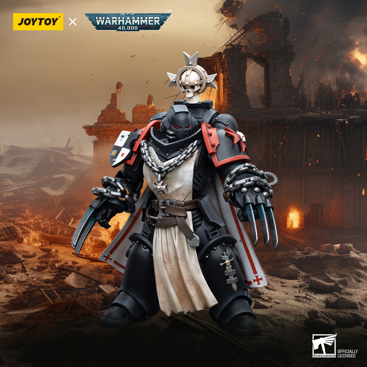 JOYTOY Warhammer 40,000 - Black Templars Primaris Sword Brethren Alberic