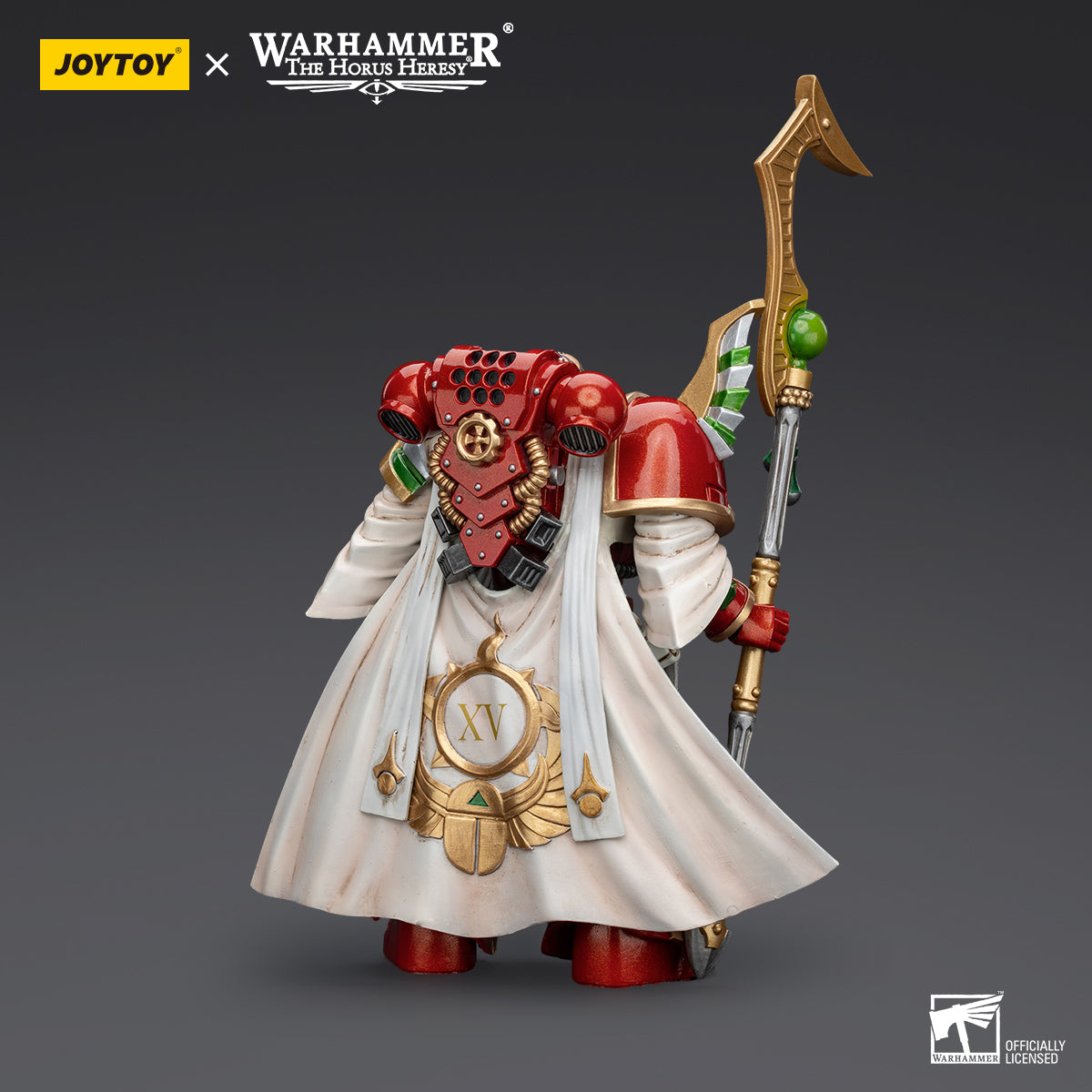 Back view of Magistus Amon, highlighting the fine detailing of his flowing cloak and armor, with the iconic insignia of the Thousand Sons displayed prominently.