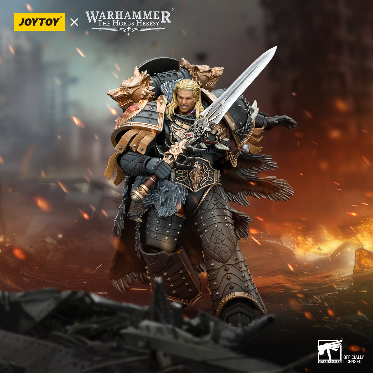JOYTOY Warhammer The Horus Heresy - Space Wolves Leman Russ, Primarch of the VIth Legion