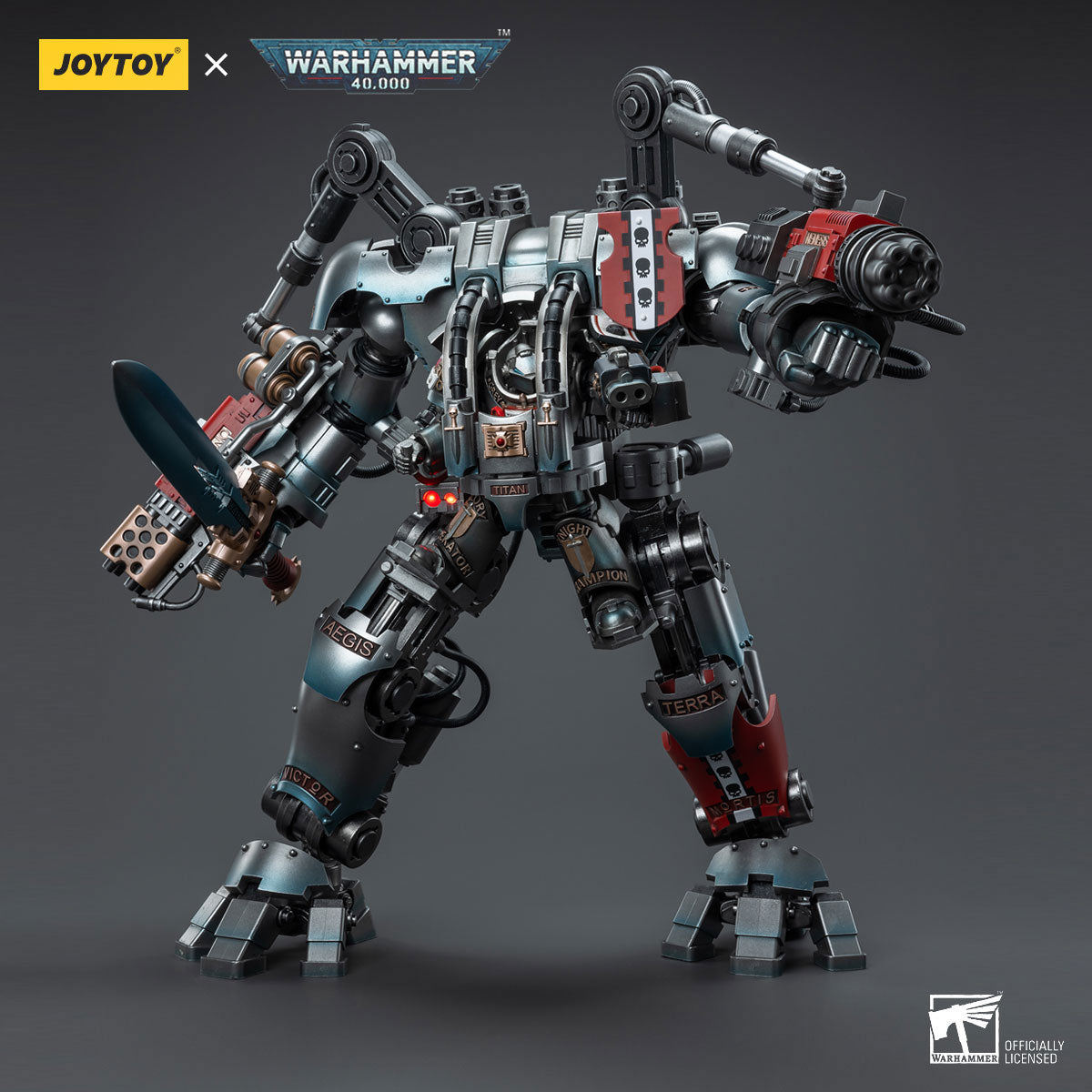 Grey Knights Nemesis Dreadknight in an impressive battle pose