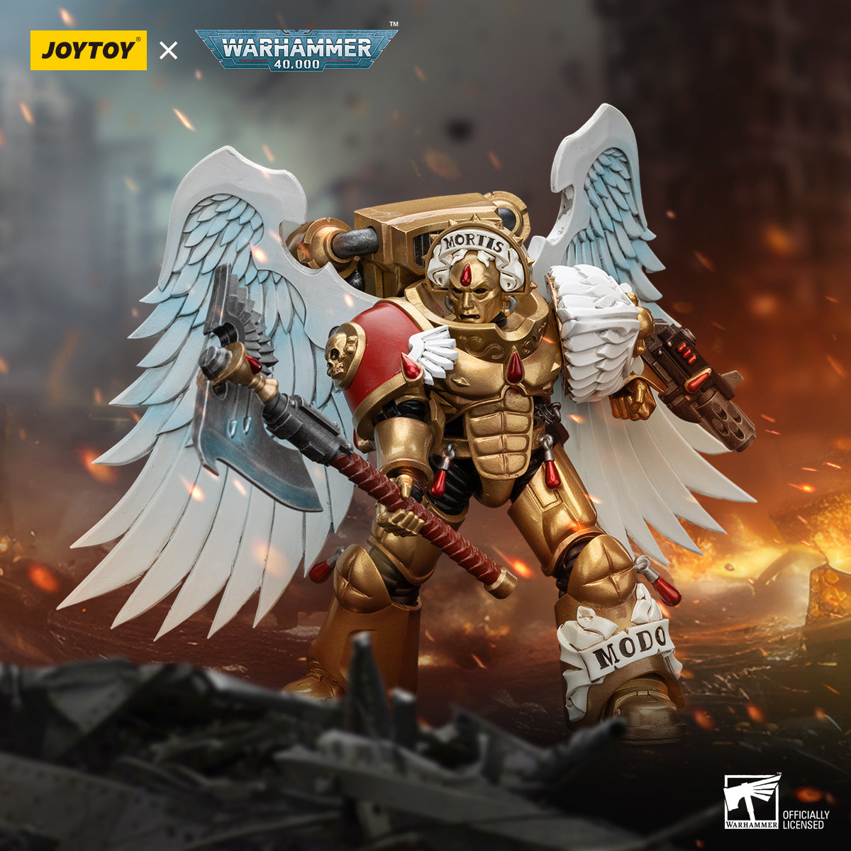 JOYTOY Warhammer 40,000 - Blood Angels Sanguinary Guard #3 with Encarmine Axe and Inferno Pistol