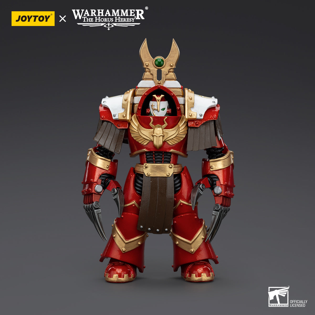 Thousand Sons Sekhmet Terminator Cabal Sekhmet with Lightning Claws, front view. The figure stands tall in ornate Terminator armor, with lightning claws poised and ready for combat. The intricate details of the armor and the powerful stance emphasize strength and precision.