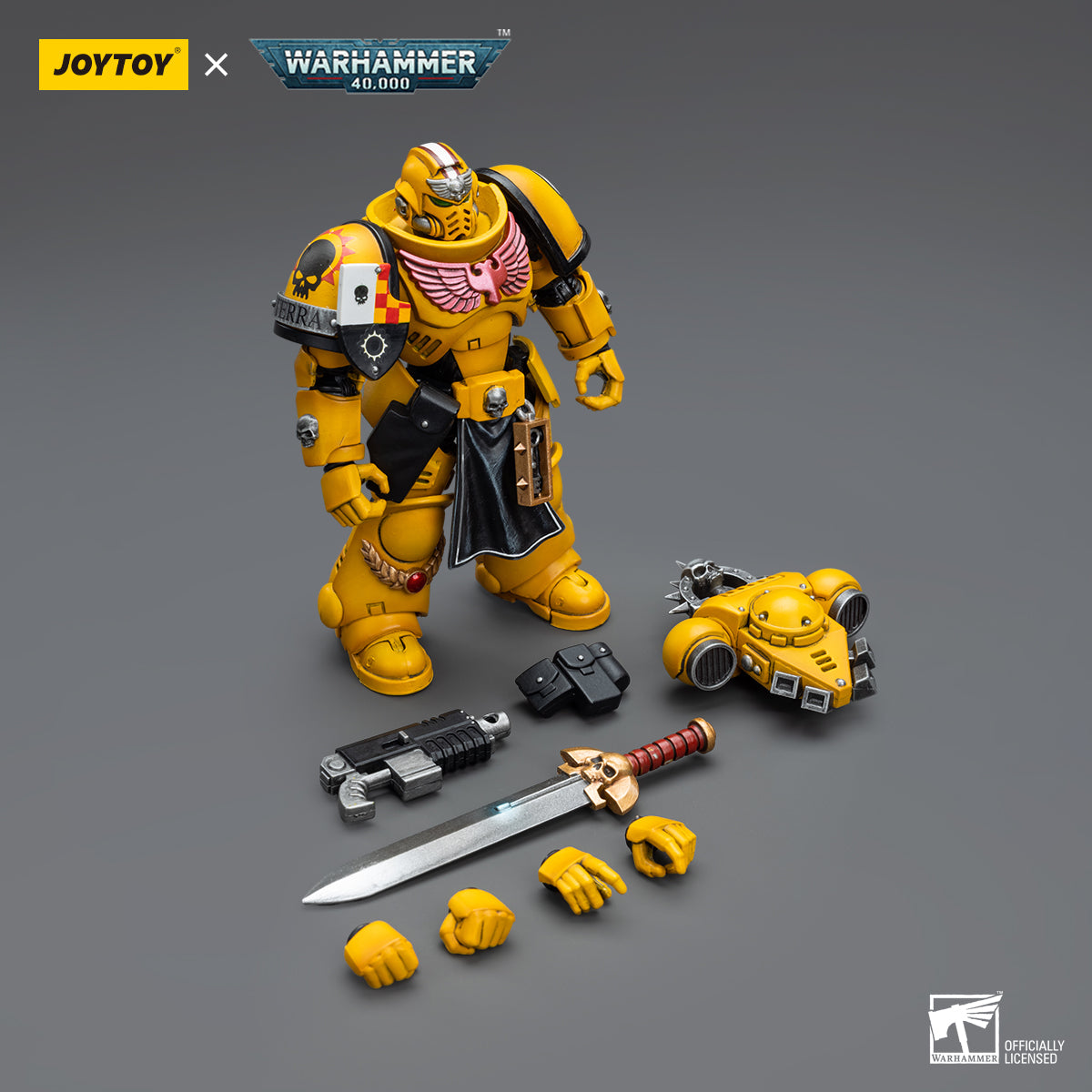 JOYTOY Warhammer 40,000 - Imperial Fists Lieutenant with Power Sword