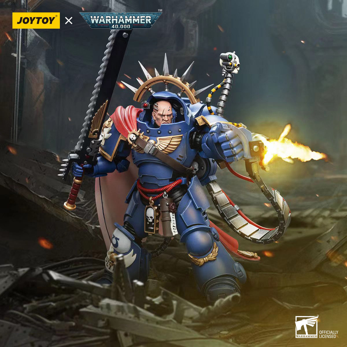 JOYTOY Warhammer 40,000 - Ultramarines Captain in Gravis Armour