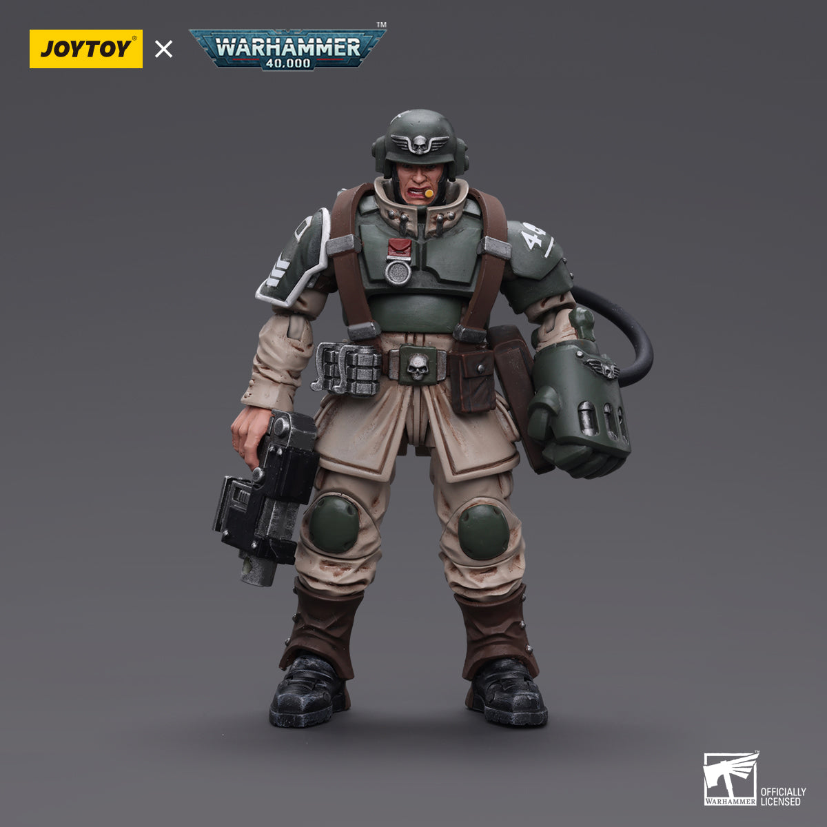 JOYTOY Warhammer 40,000 - Astra Militarum Veteran Sergeant with Power Fist