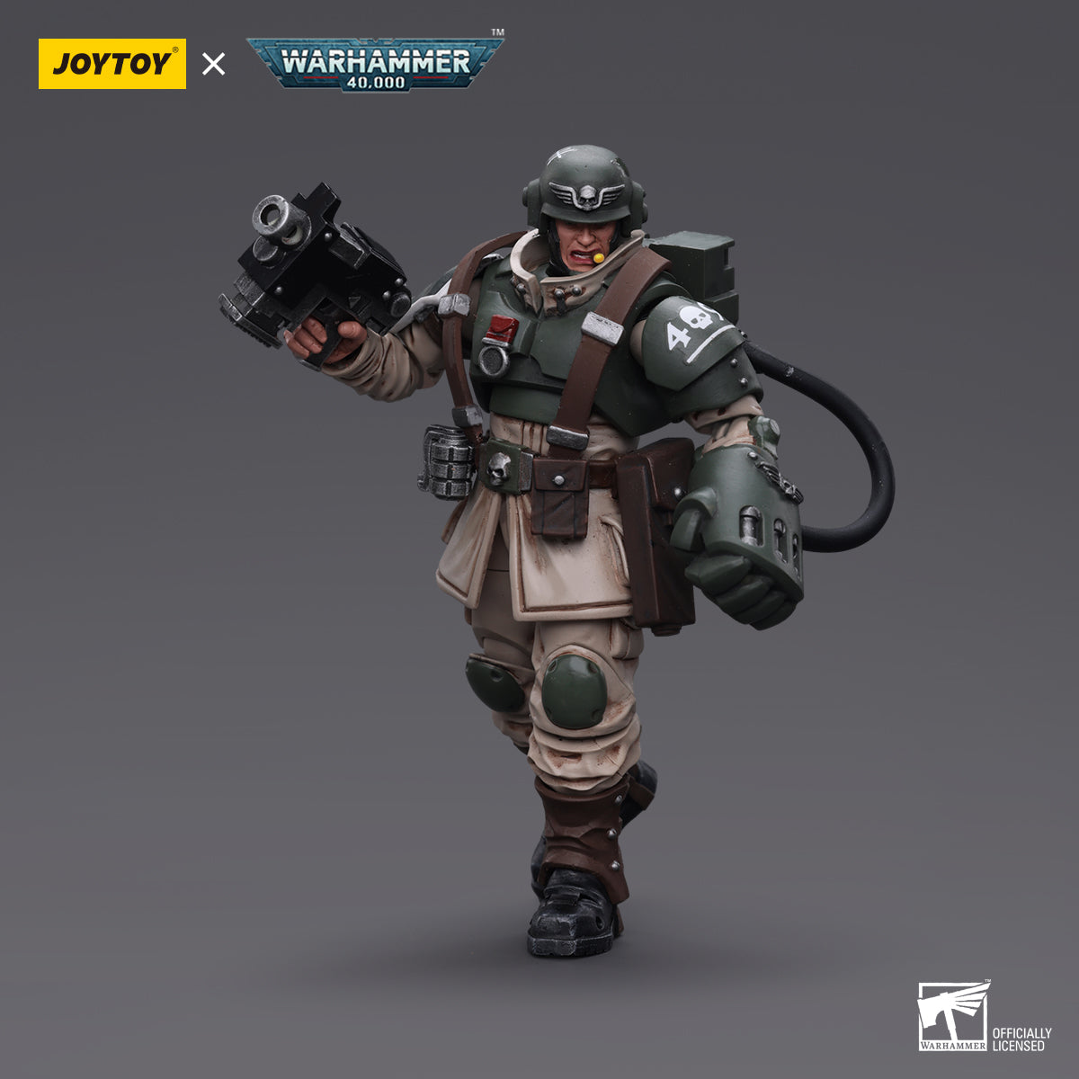 JOYTOY Warhammer 40,000 - Astra Militarum Veteran Sergeant with Power Fist