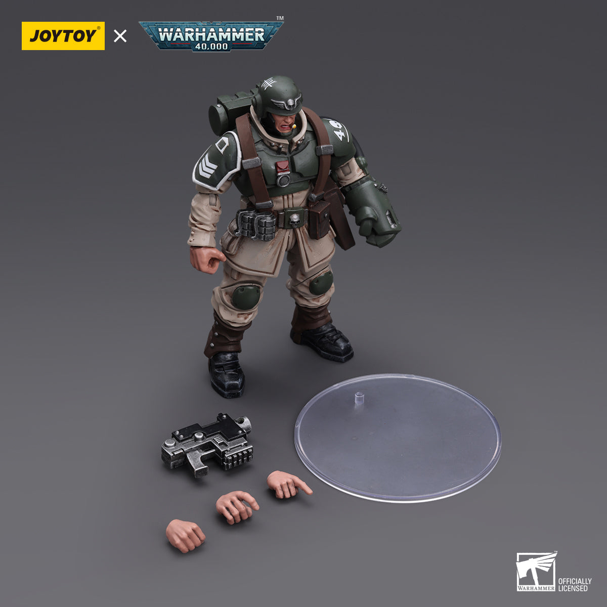 JOYTOY Warhammer 40,000 - Astra Militarum Veteran Sergeant with Power Fist