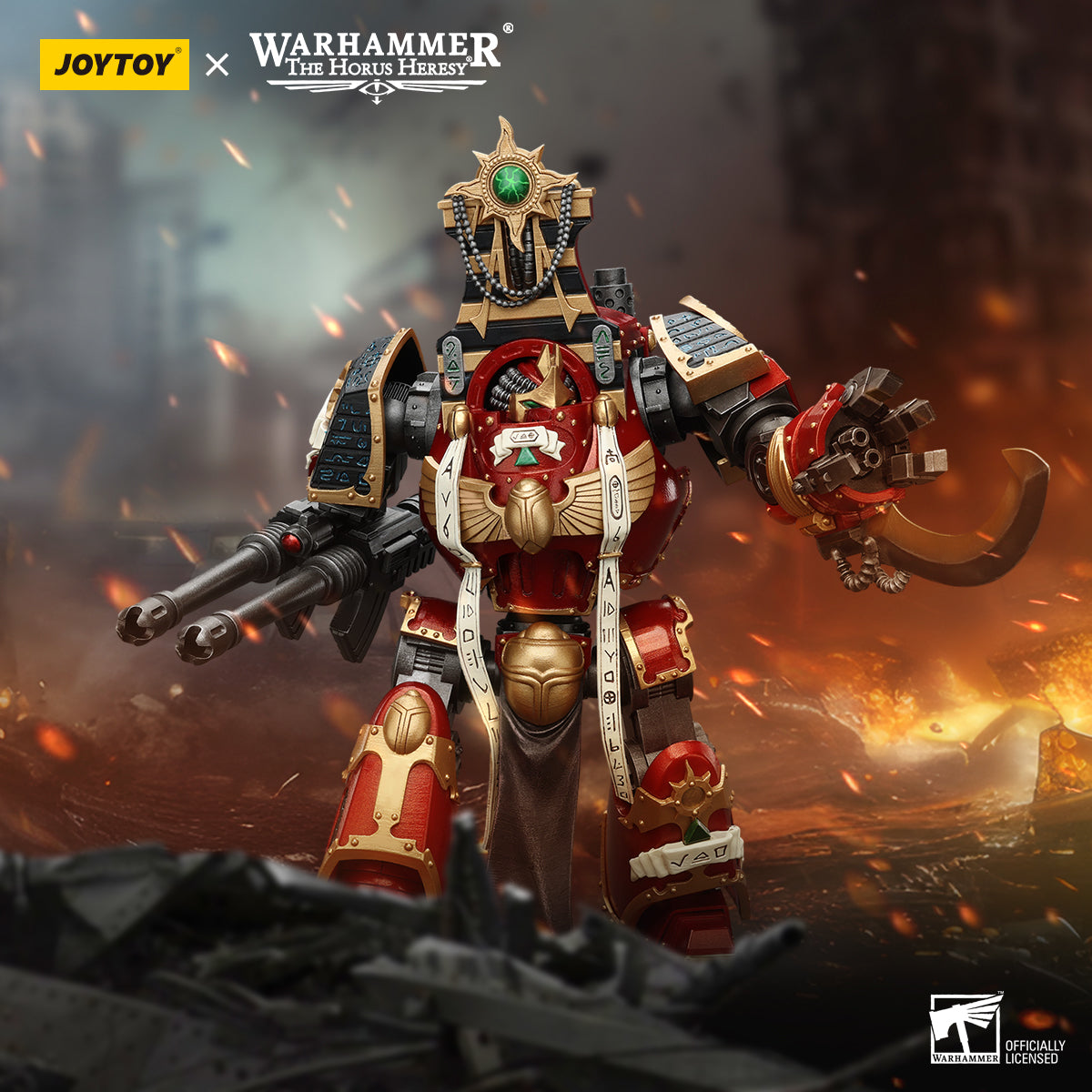 JOYTOY Warhammer The Horus Heresy - Thousand Sons Contemptor Osiron Dreadnought With Gravis Force Blade And Gravis Autocannon