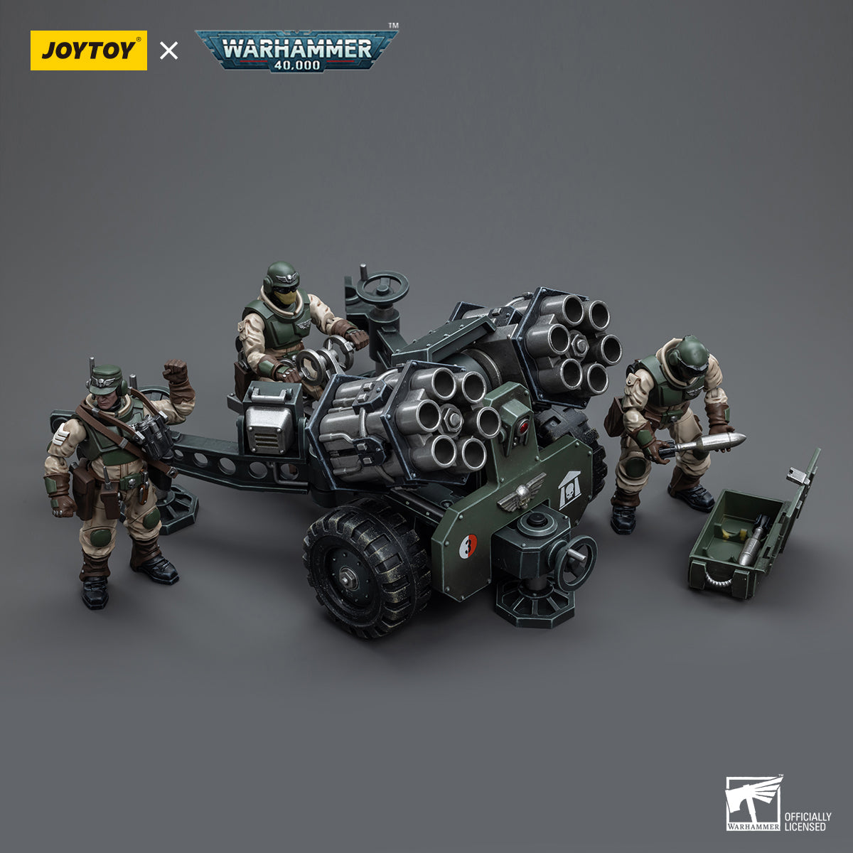 JOYTOY Warhammer 40,000 - Astra Militarum Ordnance Team with Malleus Rocket Launcher