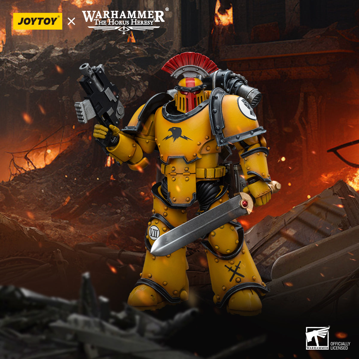 JOYTOY Warhammer The Horus Heresy - Imperial Fists MkIII Tactical Squad Sergeant with Power Sword