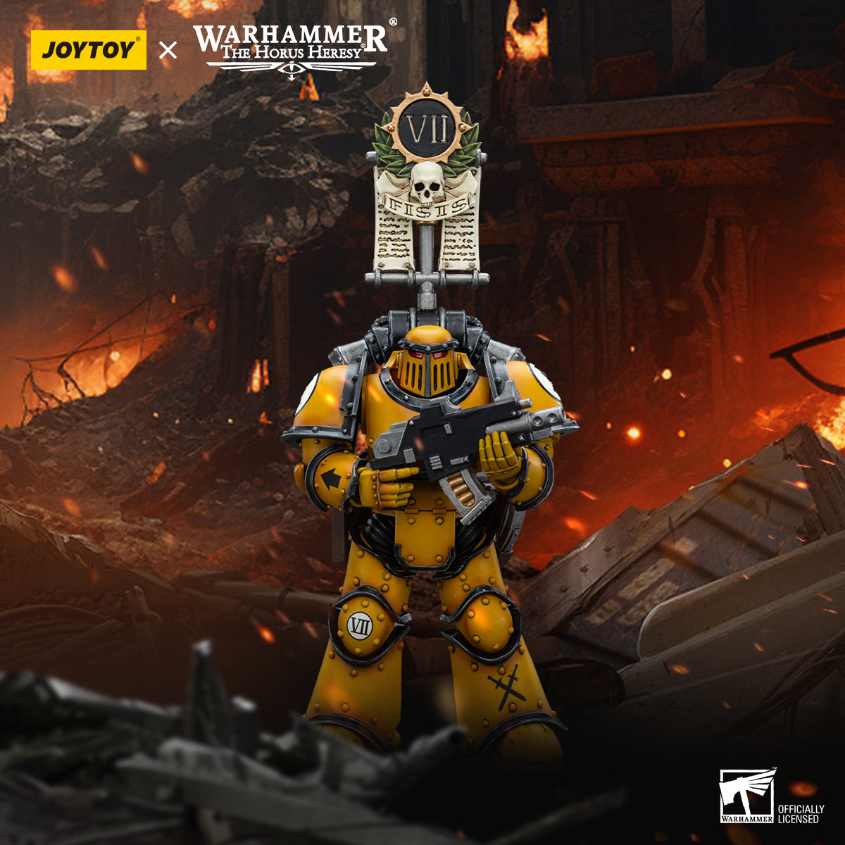 JOYTOY Warhammer The Horus Heresy - Imperial Fists MkIII Tactical Squad Legionary with Legion Vexilla
