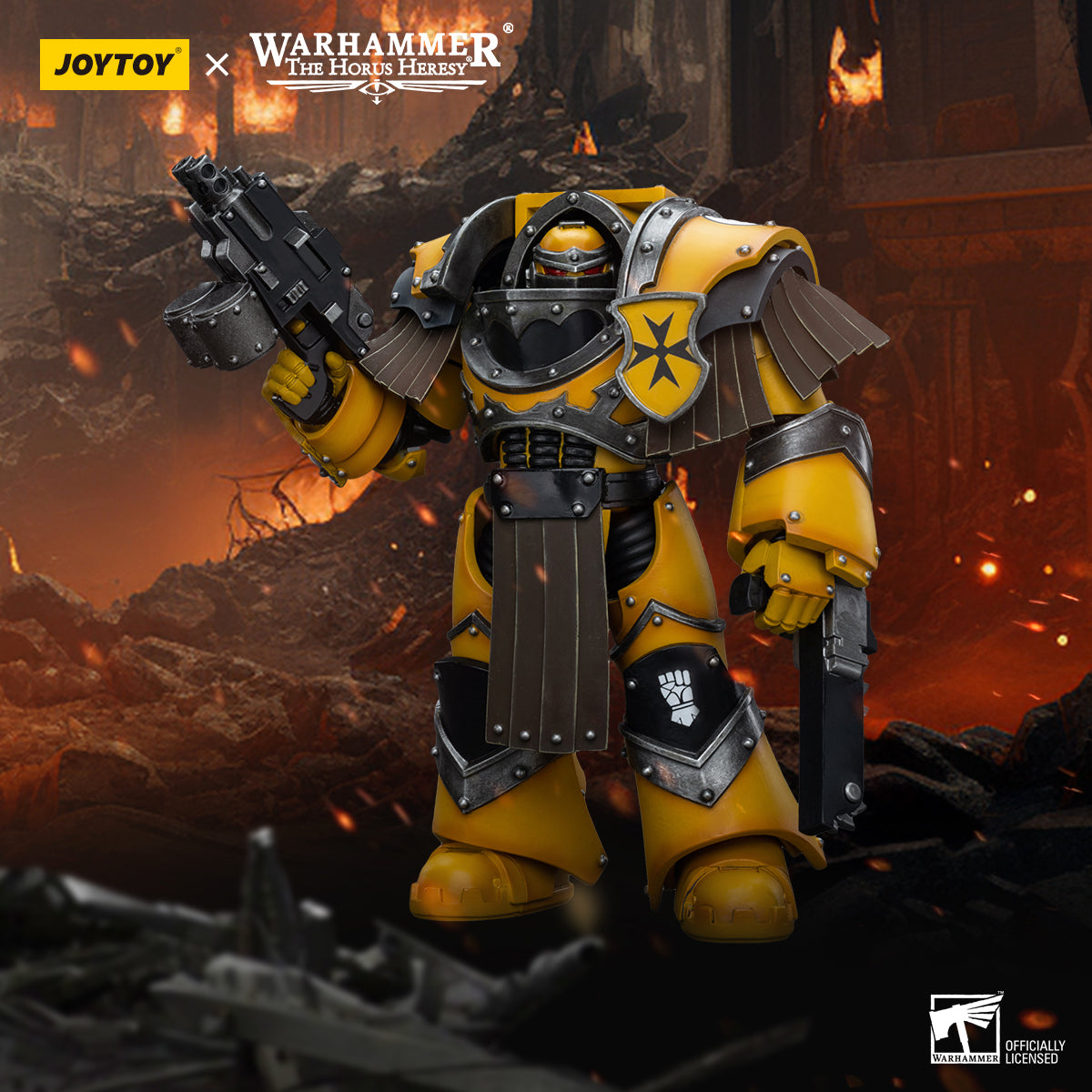 JOYTOY Warhammer The Horus Heresy - Imperial Fists Cataphractii Terminator Squad Legionary with Chainfist