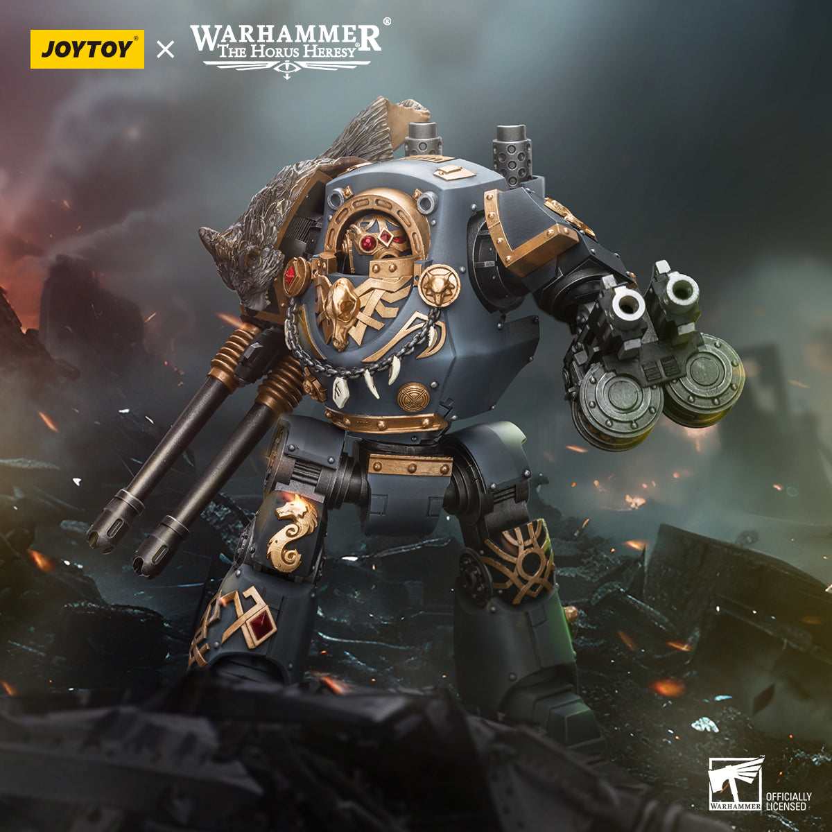 JOYTOY Warhammer The Horus Heresy - Space Wolves Contemptor Dreadnought with Gravis Bolt Cannon